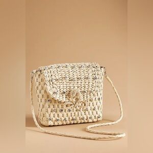 Anthropologie Woven Straw Crossbody Bag in Natural